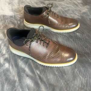 Cole Haan Brown Leather Sneakers with Black Accents